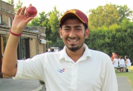 Rohan Sur celebrates a record-equalling 8 wicket haul