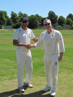 Deepak and Jamie at the toss - won by KCC India